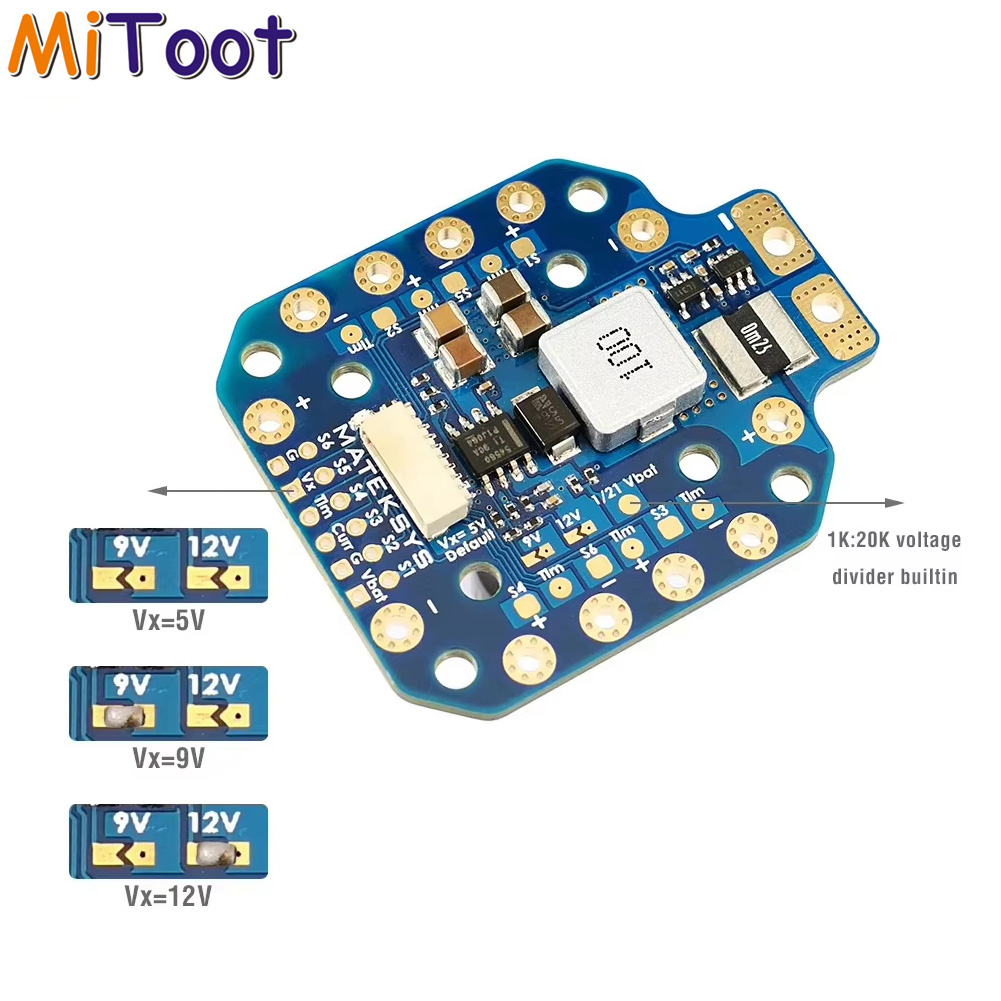 Drone Power Distribution Board - Mateksys PDB-HEX 12S Stroomverdelingsbord Dubbele montage
