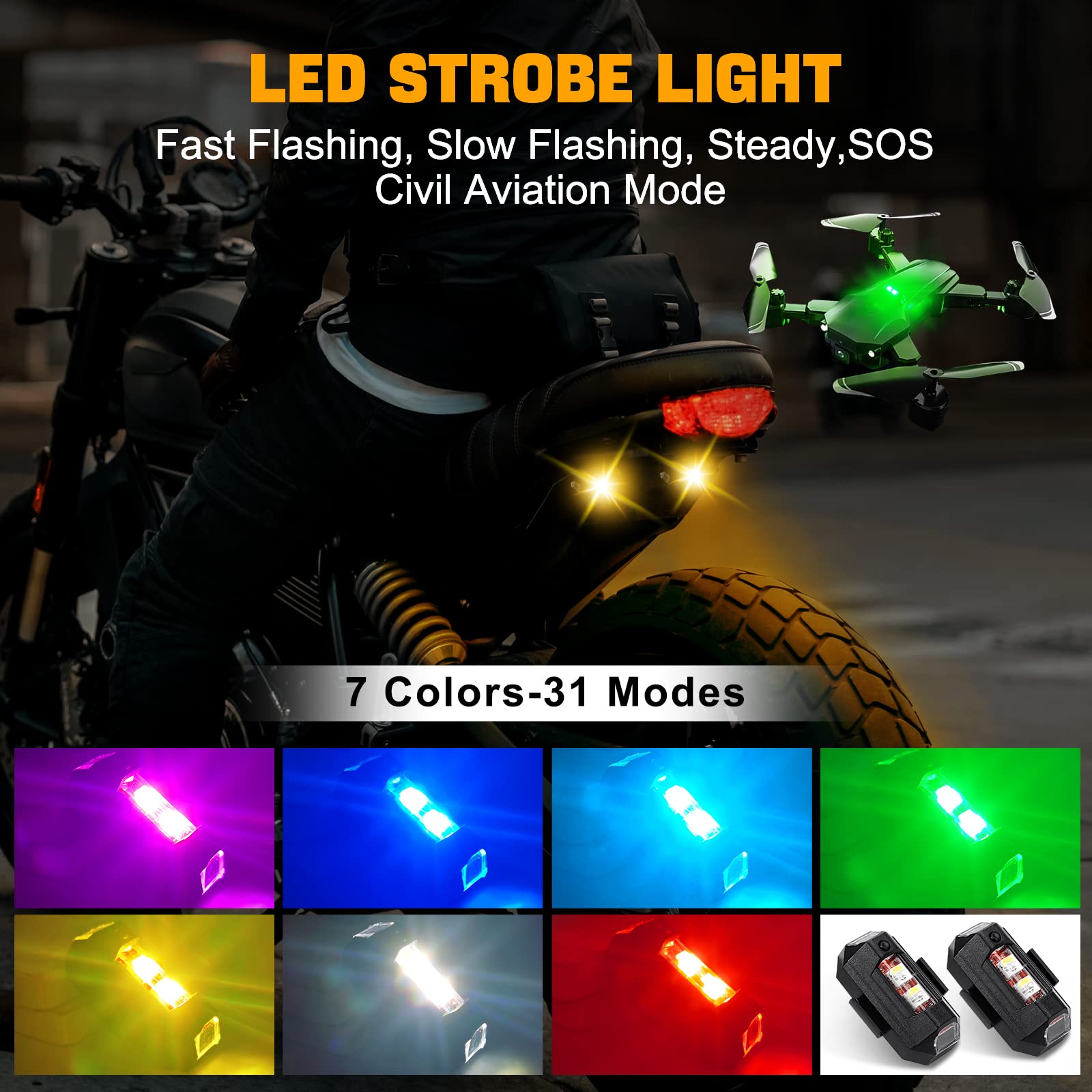 Drone Led Light - Motorverlichting Drone Stroboscooplicht USB LED Anti-Collision