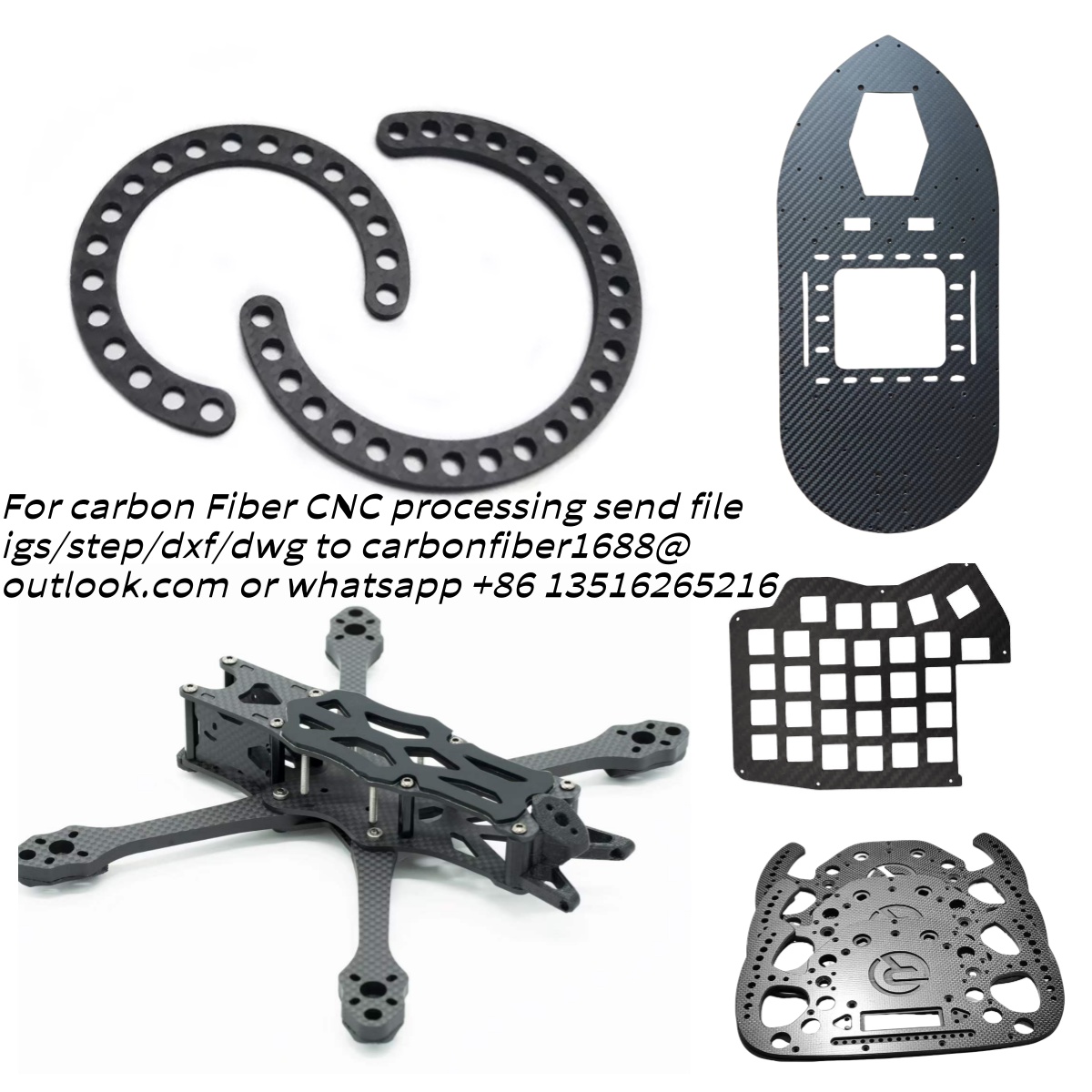 Drone Arm - Koolstofvezel plaatbewerking, carbon board panel snijden,
