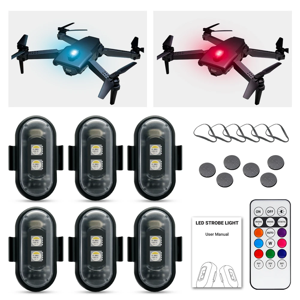 Drone Led Light - Motorstroboscooplicht, APP-gestuurde RGB LED, universeel voor