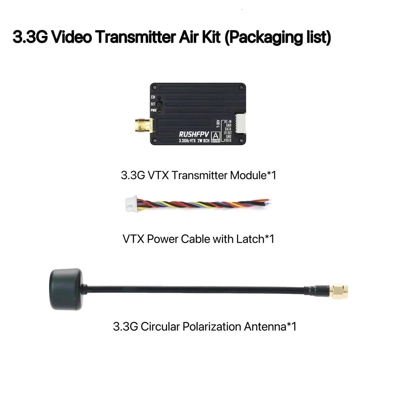 RUSHFPV 3.3G 2W VTX Zender FPV - Drone Transmitter recensie en prijs